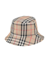 Burberry Gabriel Cotton Hat With Vintage Check Print In Beige