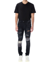 Amiri Bandana Art Patch Thrasher Ripped Skinny Jeans In Aged Black
