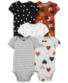 Carter's Baby Girl 5-pack Multi-pattern Short-sleeve Bodysuits In Brown/black