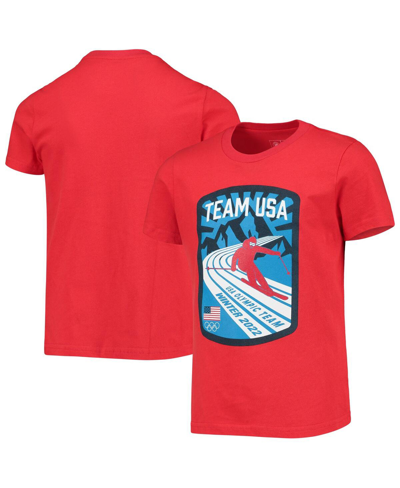 Outerstuff Kids' Girls Youth Red Team Usa Mountain Skiing T-shirt