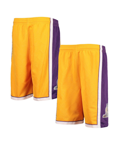 Mitchell & Ness Men's  Gold Los Angeles Lakers 2009 Hardwood Classics 75th Anniversary Swingman Short