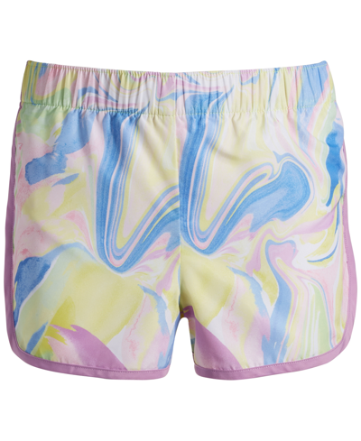 Ideology Kids' Big Girls Marble Woven Shorts, Created For Macy's In Pistachio Green