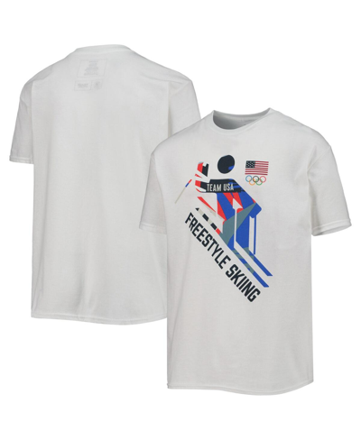 Outerstuff Kids' Big Boys White Team Usa Freestyle Skiing Scattered Swatch T-shirt