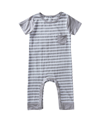 Earth Baby Outfitters Baby Boys Or Baby Girls Short Sleeve Romper In Sliver Tone