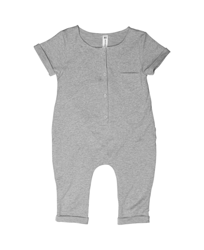 Earth Baby Outfitters Kids' Toddler Boys And Girls Organic Cotton Terry Romper In Sliver Tone
