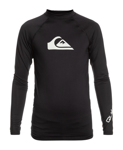 Quiksilver Big Boys All Time Long Sleeve Youth Rash Guard In Black