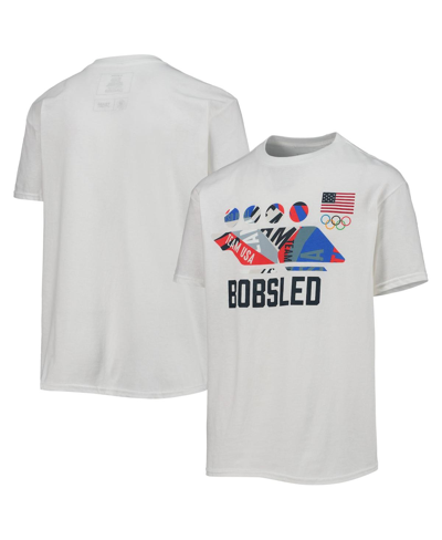 Outerstuff Kids' Big Boys White Team Usa Bobsled Scattered Swatch T-shirt