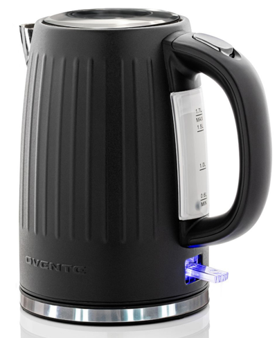Ovente Portable Stainless Steel Electric Kettle Hot Water Boiler With Auto Shut Off Boil-dry Protection Tec In Black