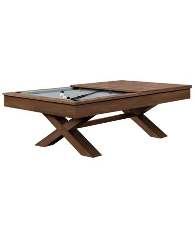 Hb Home Blake Pool Table With Dining Top In Steel Gray Felt