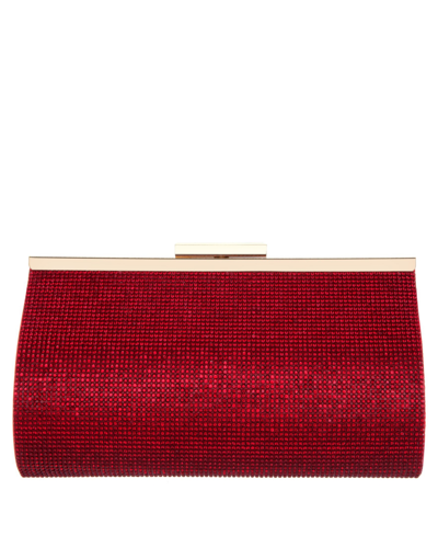 Nina Women's Crystal Frame Clutch In Siam Red