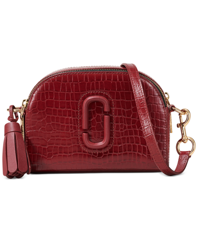 Marc Jacobs Shutter Embossed Leather Crossbody In Vachetta Red