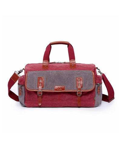 Tsd Brand Stone Creek Waxed Canvas Duffel Bag In Burgundy