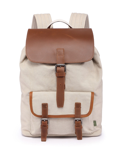 Tsd Brand Bigleaf Canvas Backpack In Ivory