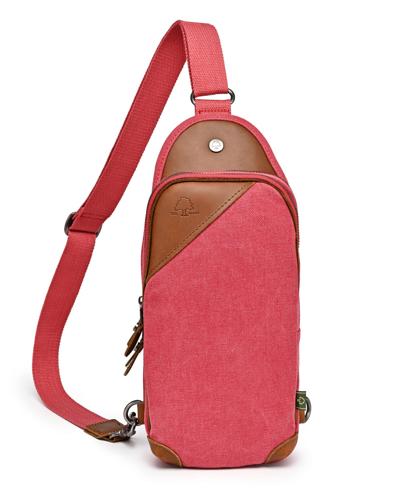 Tsd Brand Canna Canvas Sling Bag In Red