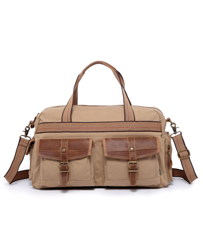 Tsd Brand Turtle Ridge Canvas Duffel Bag In Camel