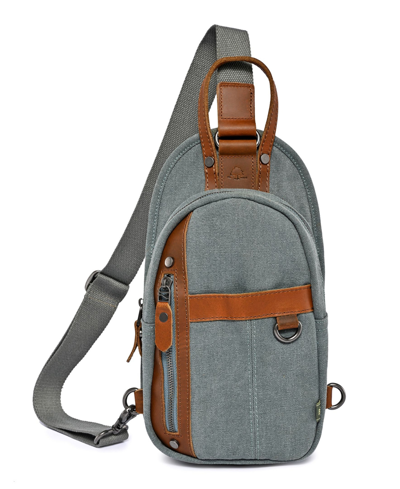 Tsd Brand Agave Canvas Sling Bag In Teal