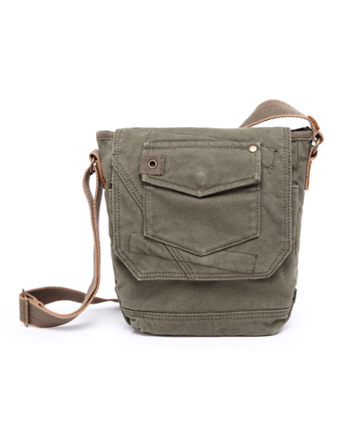 Tsd Brand Spring Palm Canvas Crossbody Bag In Olive