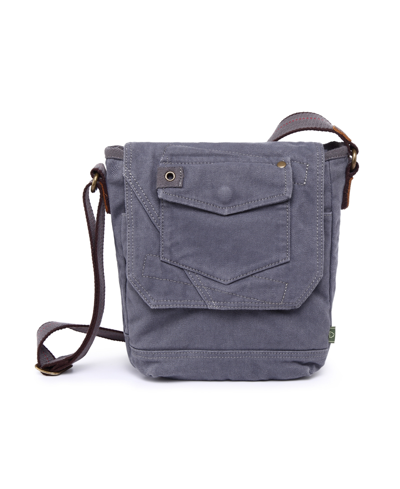 Tsd Brand Spring Palm Canvas Crossbody Bag In Gray