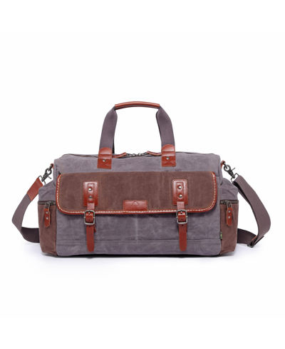 Tsd Brand Stone Creek Waxed Canvas Duffel Bag In Gray