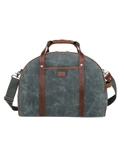 Tsd Brand Stone Creek Waxed Canvas Travel Bag In Teal