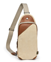 Tsd Brand Canna Canvas Sling Bag In Beige