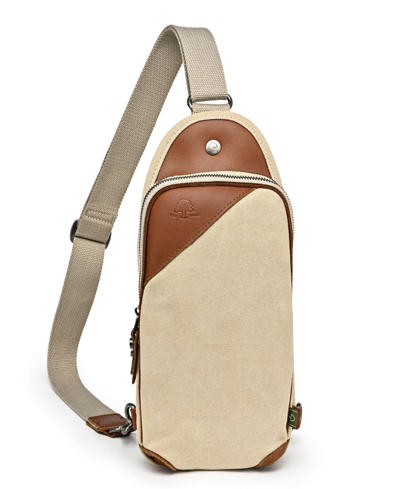 Tsd Brand Canna Canvas Sling Bag In Beige