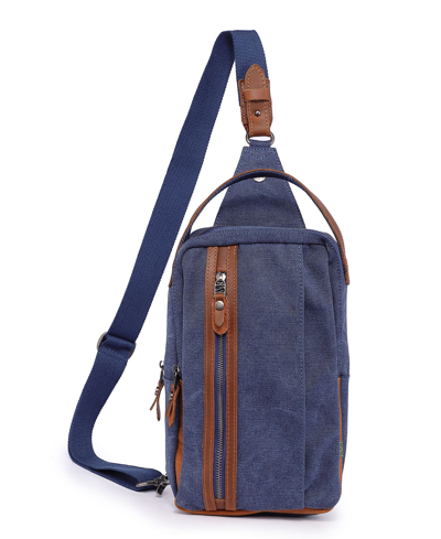 Tsd Brand Madrone Convertible Canvas Sling Bag In Navy
