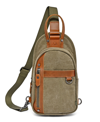 Tsd Brand Agave Canvas Sling Bag In Olive