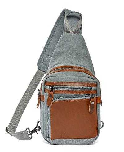 Tsd Brand Torreya Canvas Sling Bag In Teal