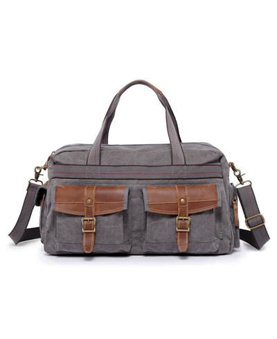 Tsd Brand Turtle Ridge Canvas Duffel Bag In Gray