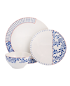 Porland Folksy 4-piece Place Setting Set In Blue And White