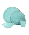 Porland Christina Seasons 4-piece Place Setting Set In Turquoise