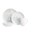 Porland New Age Smoky 4-piece Place Setting Set In Gray And White