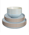 Denby Heritage Terrace Coupe Set, 12 Pieces In Light Gray