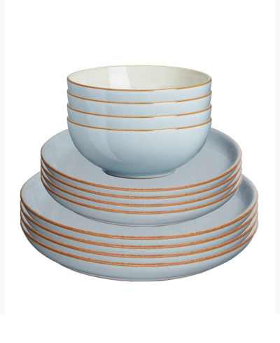 Denby Heritage Terrace Coupe Set, 12 Pieces In Light Blue