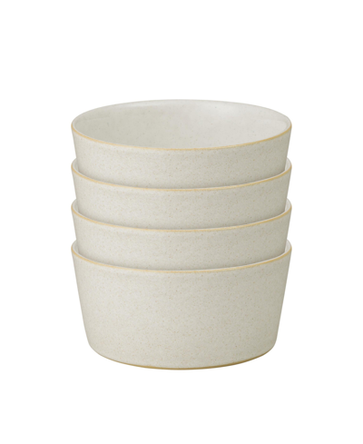 Denby Impression Charcoal Straight Bowl, Set Of 4 In Cream
