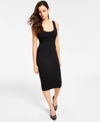 Bar Iii Women's Sleeveless Midi Bodycon Dress, Created For Macy's In Deep Black