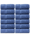 Bc Bare Cotton Luxury Hotel Spa Towel Turkish Cotton Wash Cloths, Set Of 12 In Wedgewood