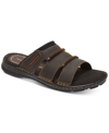 Rockport Darwyn Leather Slide Sandal In Brown Ii