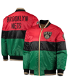 Starter Men's  Red And Black And Green Brooklyn Nets Black History Month Nba 75th Anniversary Full-zi In Red/black/green