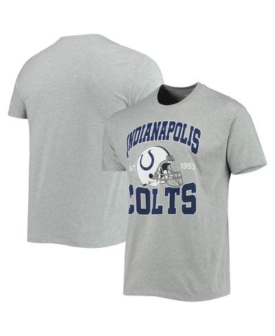 Junk Food Men's Heathered Grey Indianapolis Colts Helmet T-shirt