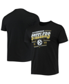 JUNK FOOD MEN'S BLACK PITTSBURGH STEELERS THROWBACK T-SHIRT