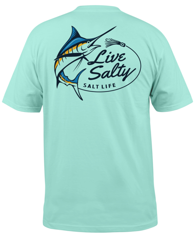 Salt Life Men's Salty Marlin Logo Graphic Performance T-shirt In Arubl