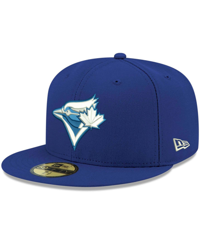 New Era Men's Royal Toronto Blue Jays Logo White 59fifty Fitted Hat