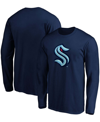 Fanatics Men's Deep Sea Blue Seattle Kraken Primary Logo Pullover Hoodie In Blue