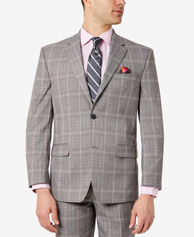 Sean John Men's Classic-fit Plaid Suit Jacket In Red Plaid | ModeSens