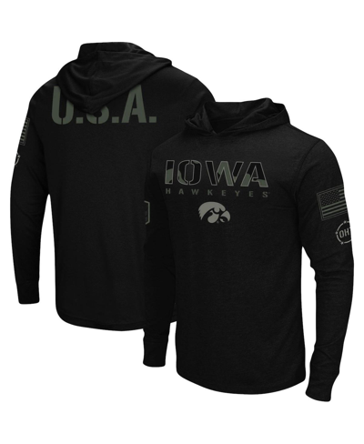 Colosseum Black Iowa Hawkeyes Oht Military Appreciation Hoodie Long Sleeve T-shirt