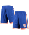 MITCHELL & NESS MEN'S MITCHELL & NESS BLUE NEW YORK KNICKS 1991 HARDWOOD CLASSICS 75TH ANNIVERSARY SWINGMAN SHORTS