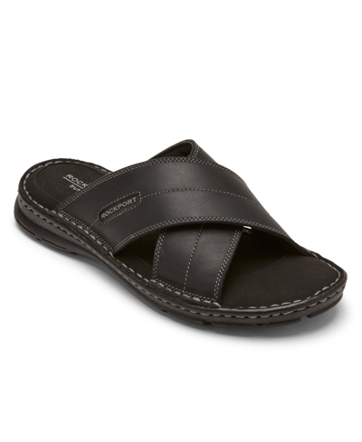 Rockport Darwyn 2 Mens Slip On Open Toe Slide Sandals In Black Ii
