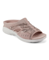 Easy Spirit Women's Traciee Flat Sandals Women's Shoes In Pink Snake Print